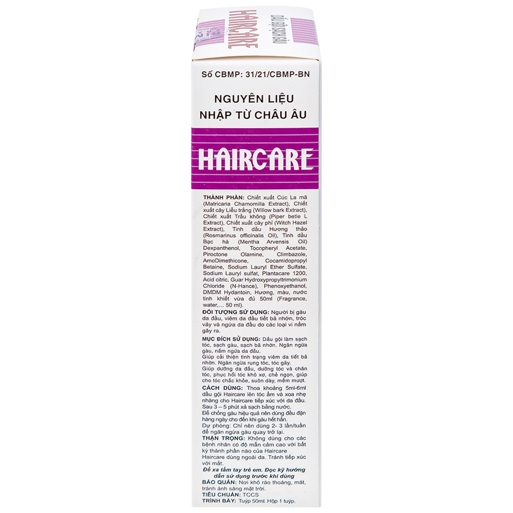 Hình ảnh Dầu gội sạch gàu Haircare Bimex giúp sạch gàu, hết ngứa da đầu (50g)