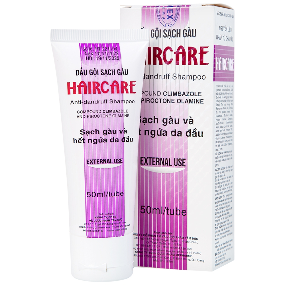 Hình ảnh Dầu gội sạch gàu Haircare Bimex giúp sạch gàu, hết ngứa da đầu (50g)