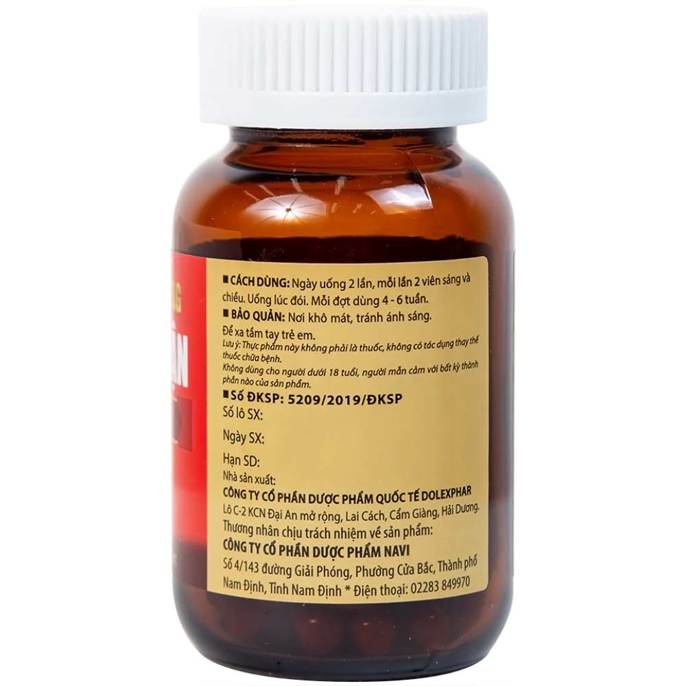 Hình ảnh Viên uống Sâm Nhung Bổ Thận NV Dolexpharm hỗ trợ tráng dương, tăng cường sinh lực (30 viên)