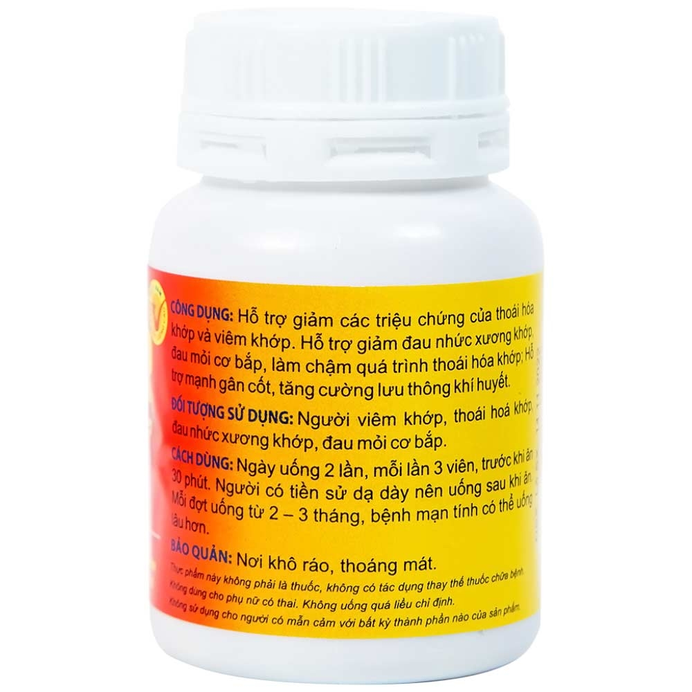 Hình ảnh Viên khớp Tâm Bình hỗ trợ giảm các triệu chứng của thoái hóa khớp, viêm khớp (60 viên)