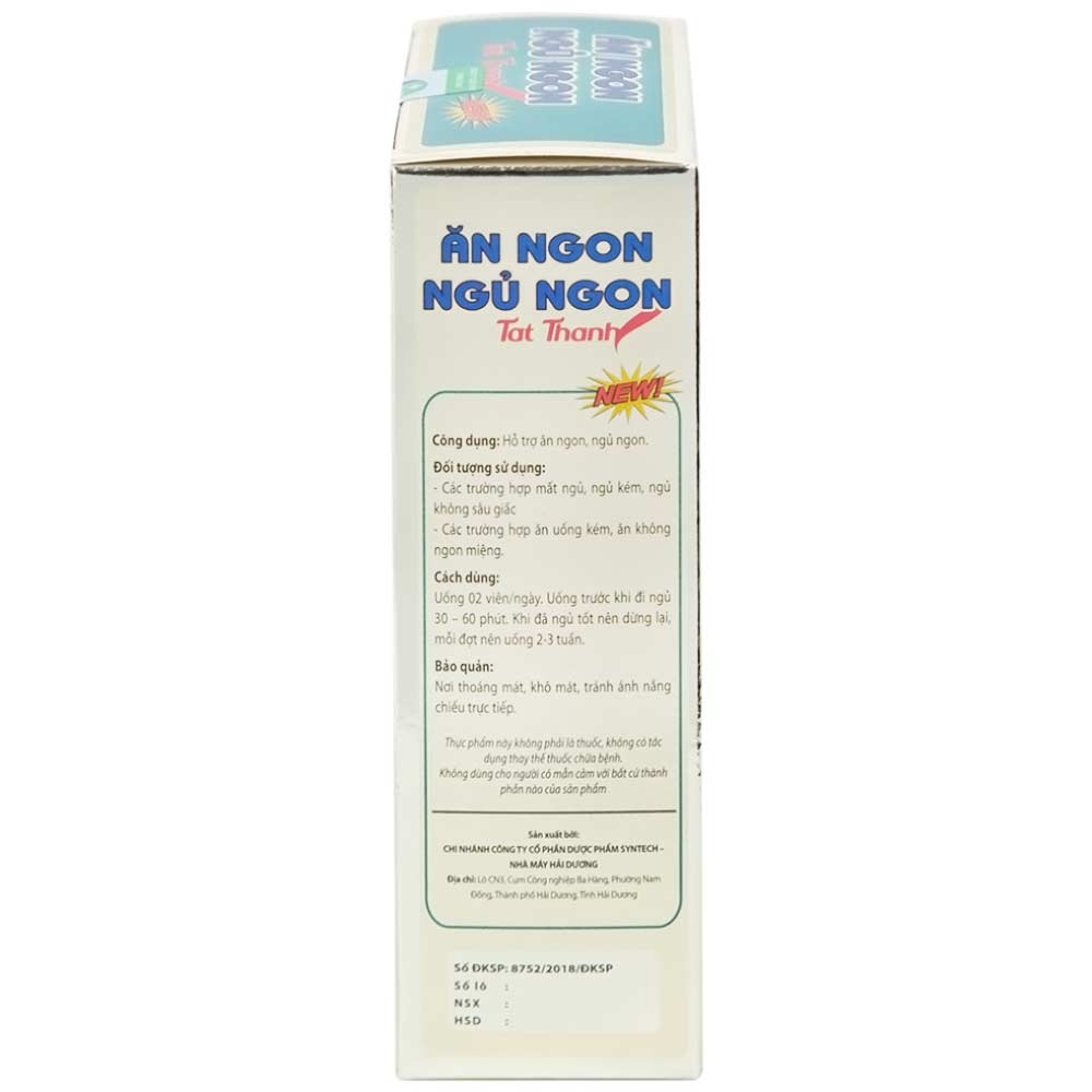Hình ảnh Viên uống Ăn Ngon Ngủ Ngon Tất Thành hỗ trợ ăn ngon, ngủ ngon (30 viên)