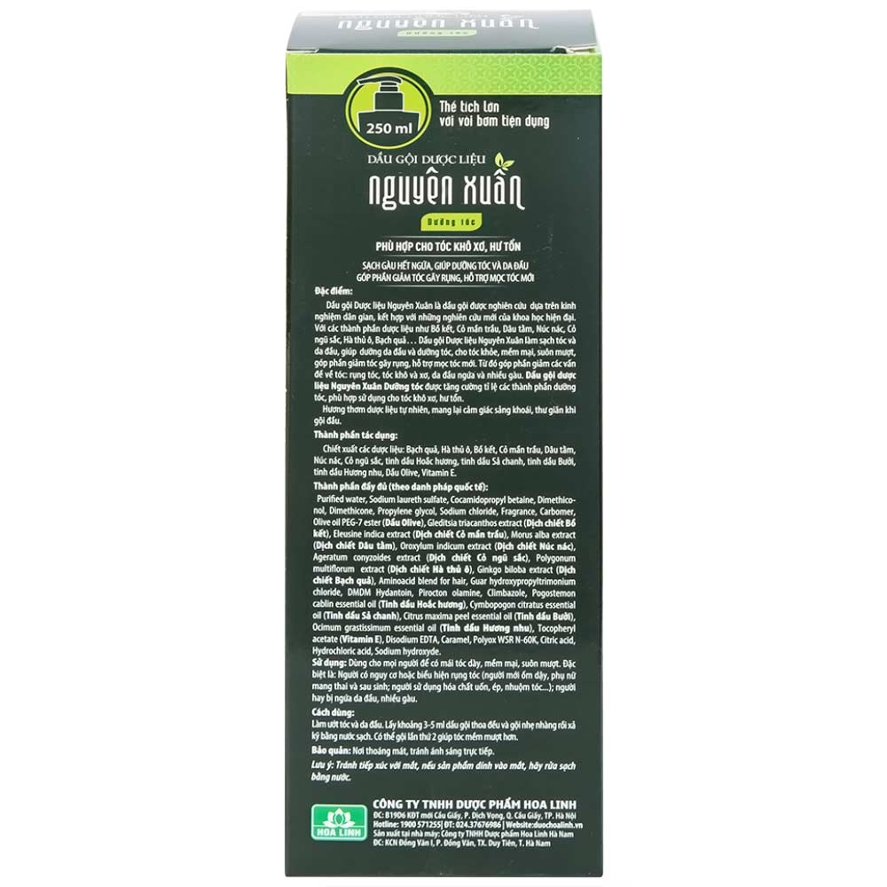 Hình ảnh Dầu gội dược liệu Nguyên Xuân sạch gàu, hết ngứa, dưỡng tóc, giảm gãy rụng dành cho tóc khô xơ, hư tổn (250ml)