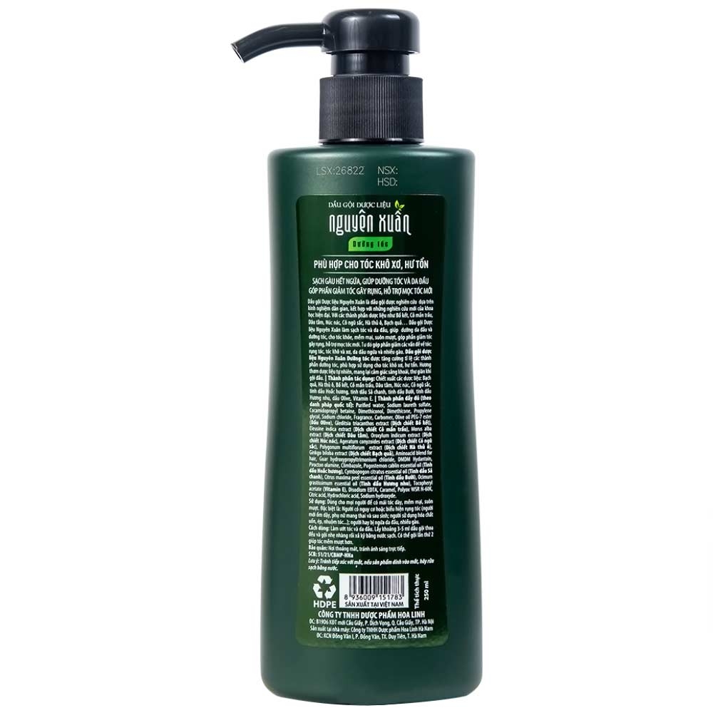 Hình ảnh Dầu gội dược liệu Nguyên Xuân sạch gàu, hết ngứa, dưỡng tóc, giảm gãy rụng dành cho tóc khô xơ, hư tổn (250ml)