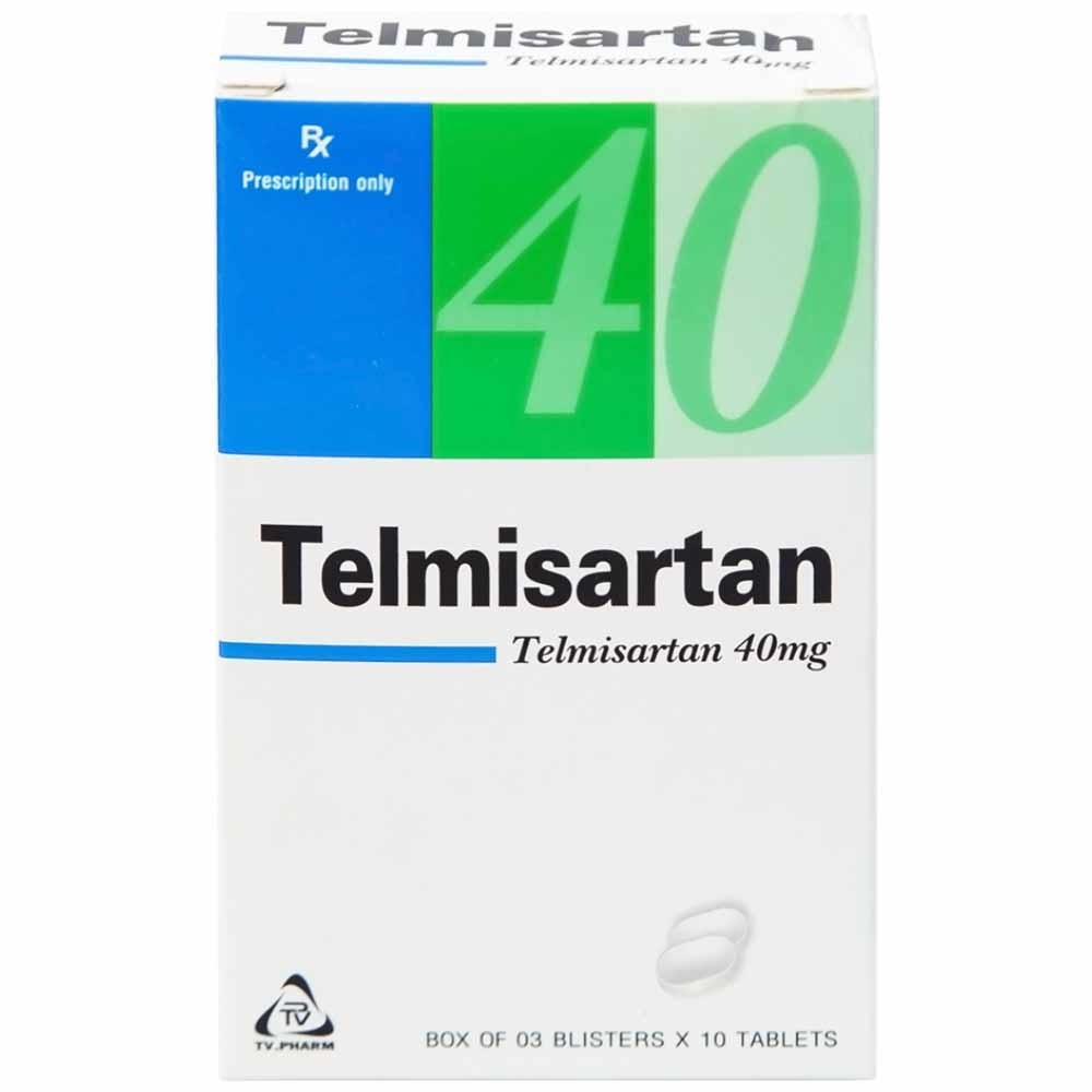 Hình ảnh Thuốc Telmisartan 40 TV.Pharm điều trị tăng huyết áp (3 vỉ x 10 viên)