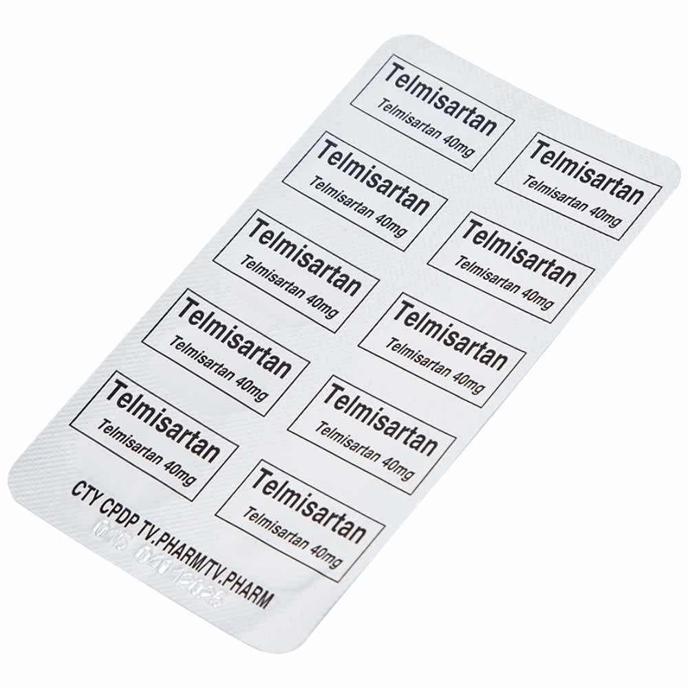 Hình ảnh Thuốc Telmisartan 40 TV.Pharm điều trị tăng huyết áp (3 vỉ x 10 viên)
