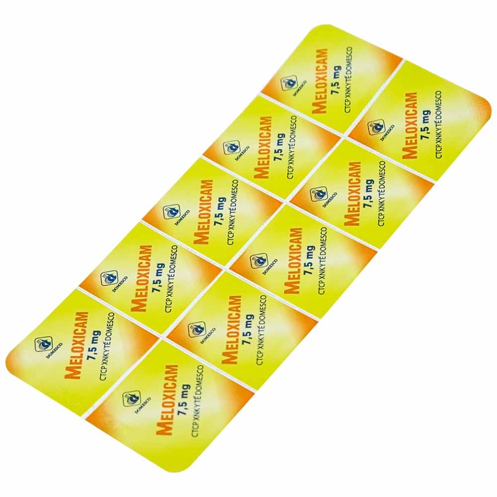 Hình ảnh Thuốc Meloxicam 7.5mg điều trị viêm xương khớp, viêm cột sống (2 vỉ x 10 viên)