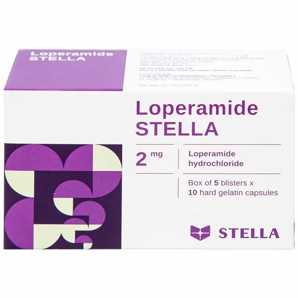 Hình ảnh Viên nang cứng Loperamide Stella 2mg giảm tiêu chảy cấp (5 vỉ x 10 viên)