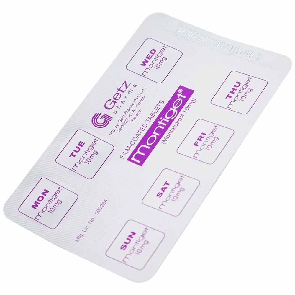 Hình ảnh Viên nén Montiget 10mg Getz phòng và điều trị suyễn mạn tính (2 vỉ x 7 viên)