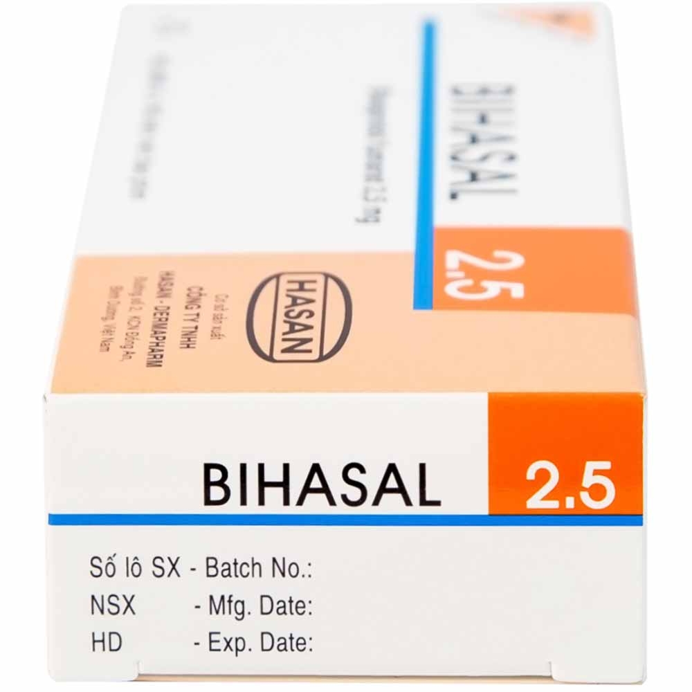 Hình ảnh Thuốc Bihasal 2.5 Hasan điều trị tăng huyết áp, đau thắt ngực, suy tim mạn tính ổn định (5 vỉ x 10 viên)