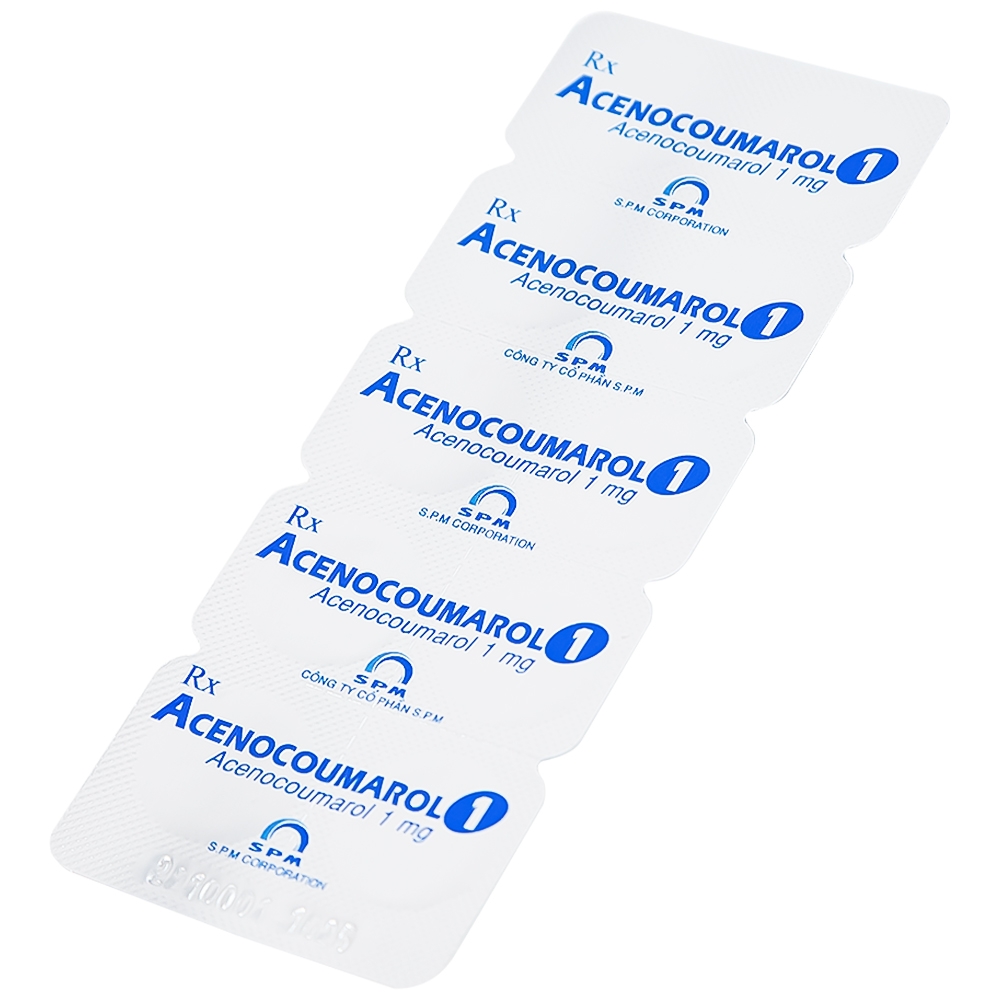 Hình ảnh Thuốc Acenocoumarol 1 SPM điều trị và ngăn ngừa bệnh nghẽn mạch (3 vỉ x 10 viên)