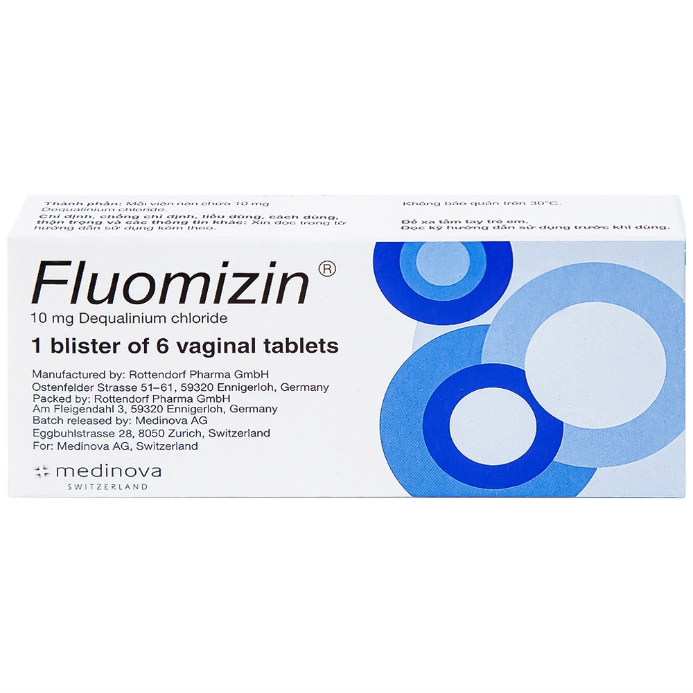 Hình ảnh Viên đặt âm đạo Fluomizin Medinova điều trị nhiễm nấm âm đạo, nhiễm khuẩn âm đạo (1 vỉ x 6 viên)