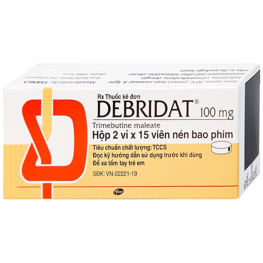 Hình ảnh Thuốc Debridat 100mg Pfizer điều trị triệu chứng đau, rối loạn nhu động ruột và khó chịu đường ruột (30 viên)