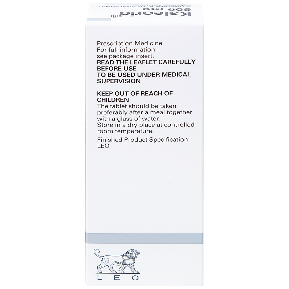 Hình ảnh Viên nén Kaleorid 600mg LEO phòng ngừa và điều trị giảm kali huyết (3 vỉ x 10 viên)