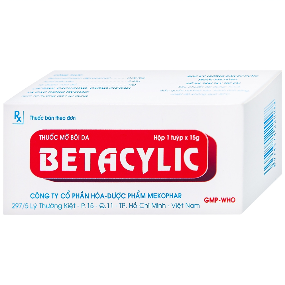Hình ảnh Thuốc mỡ bôi da Betacylic Mekophar điều trị bệnh vẩy nến, vảy da dầu (15g)