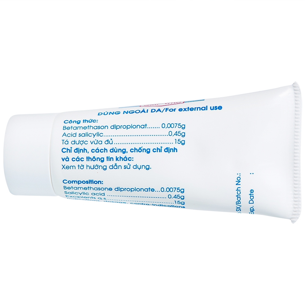 Hình ảnh Thuốc mỡ bôi da Betacylic Mekophar điều trị bệnh vẩy nến, vảy da dầu (15g)