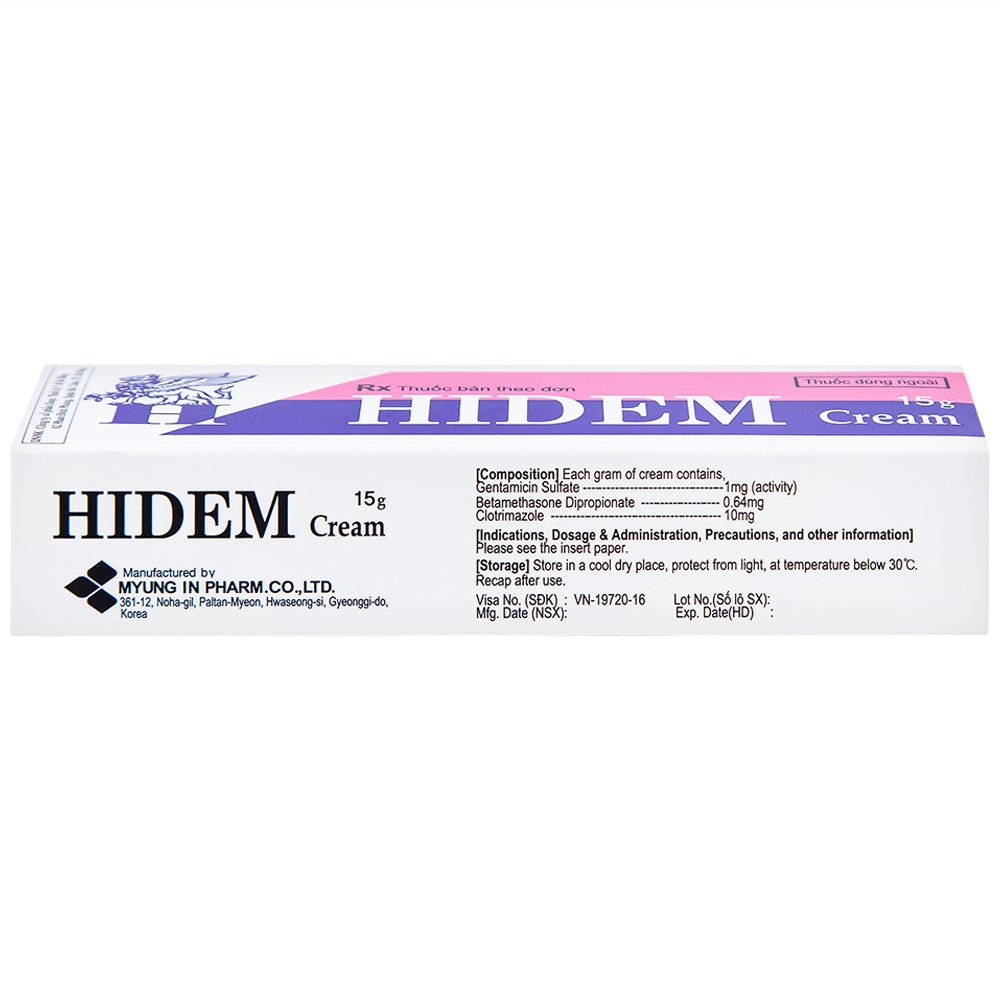 Hình ảnh Kem bôi Hidem Cream điều trị viêm da dị ứng, hăm da (15g)