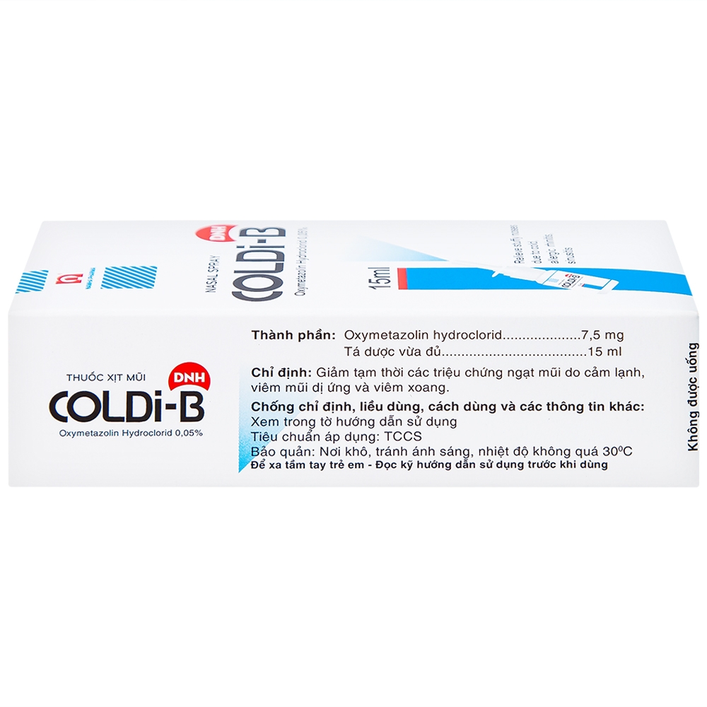Hình ảnh Thuốc xịt mũi Coldi-B Nam Hà giảm ngạt mũi do cảm lạnh, viêm mũi dị ứng, viêm xoang (15ml)