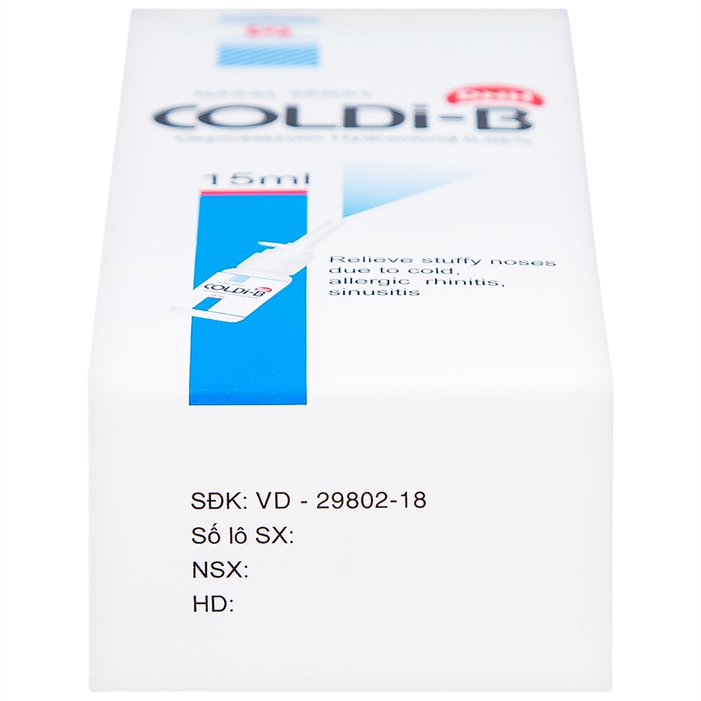 Hình ảnh Thuốc xịt mũi Coldi-B Nam Hà giảm ngạt mũi do cảm lạnh, viêm mũi dị ứng, viêm xoang (15ml)