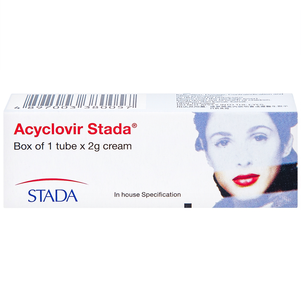 Hình ảnh Kem bôi da Acyclovir Stada Cream điều trị nhiễm virus Herpes simplex (2g)