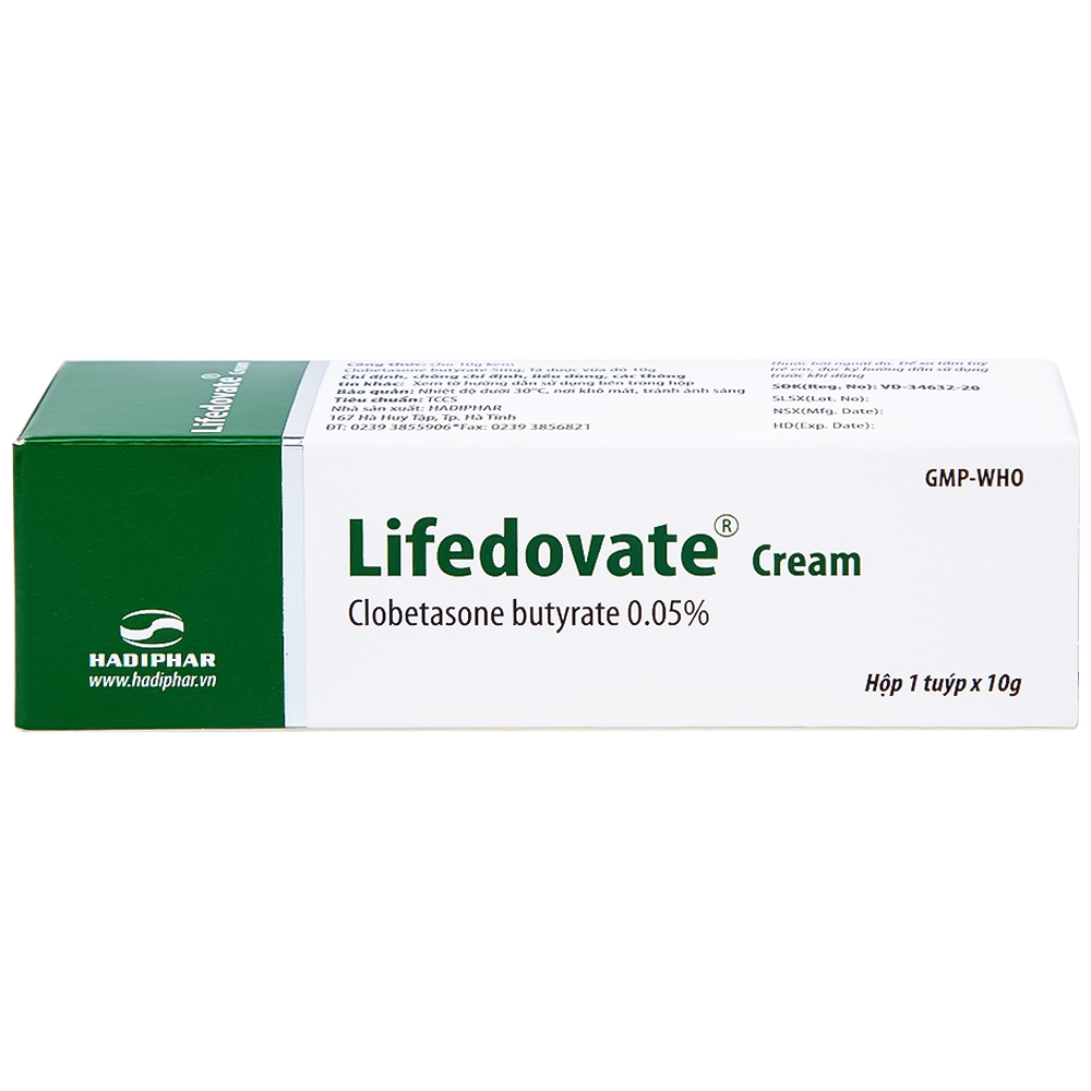 Hình ảnh Kem bôi da Lifedovate Cream 0,05% Hadiphar điều trị các vết long eczema, viêm da (10g)