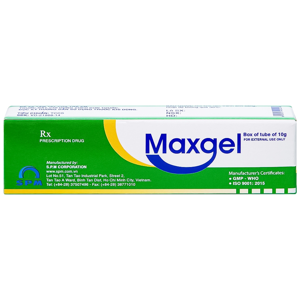 Hình ảnh Kem bôi da Maxgel SPM điều trị viêm da, viêm trầy, hăm, nấm da (10g)