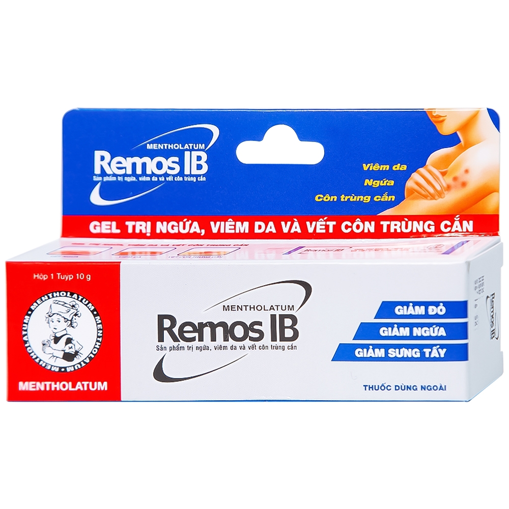 Hình ảnh Gel Remos IB trị ngứa, viêm da và vết côn trùng cắn (10g)