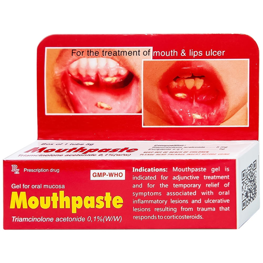 Hình ảnh Gel bôi niêm mạc miệng Mouthpaste Medipharco giảm viêm, tổn thương (5g)
