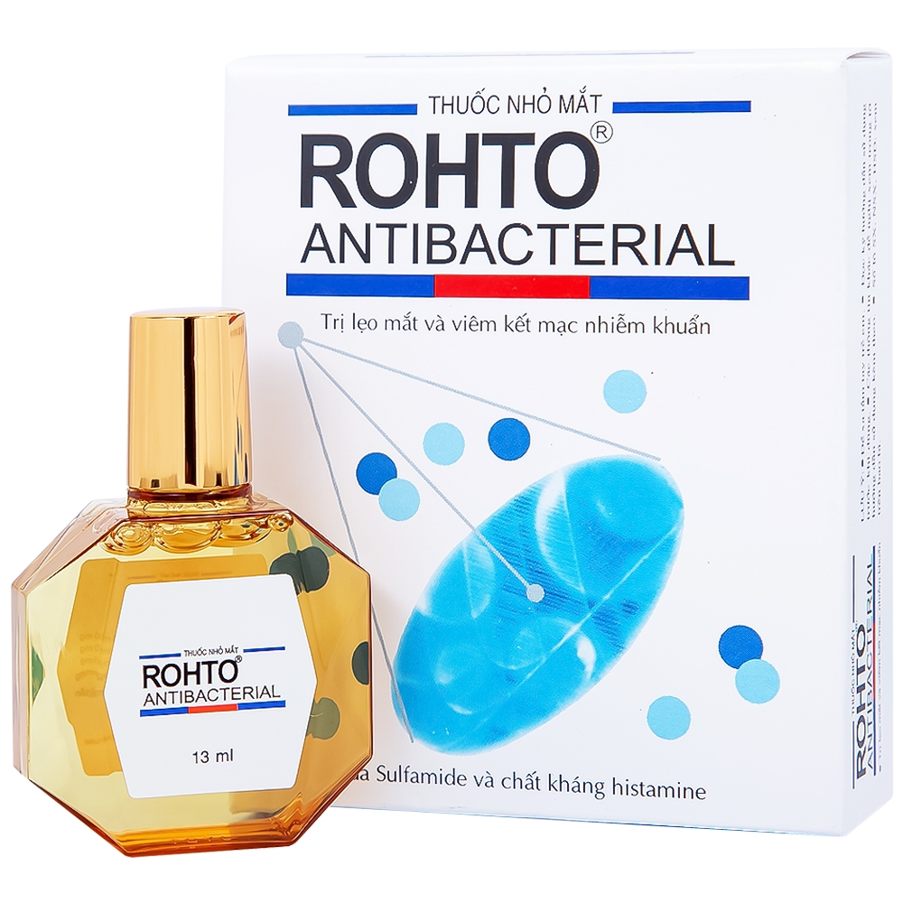 Hình ảnh Thuốc nhỏ mắt Rohto Antibacterial điều trị lẹo mắt, viêm kết mạc, viêm mi mắt (13ml)