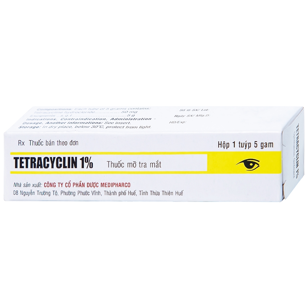 Hình ảnh Thuốc mỡ tra mắt Tetracyclin 1% Medipharco điều trị đau mắt hột (5g)