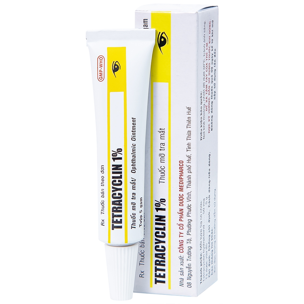 Hình ảnh Thuốc mỡ tra mắt Tetracyclin 1% Medipharco điều trị đau mắt hột (5g)