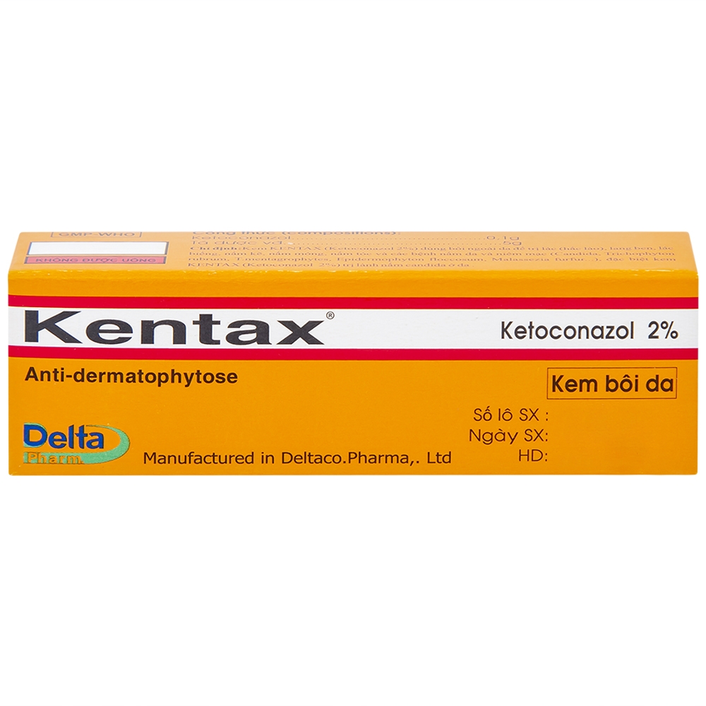 Hình ảnh Kem bôi da Kentax Detapharm điều trị lác, lang ben, lác biếng, nấm kẽ (5g)