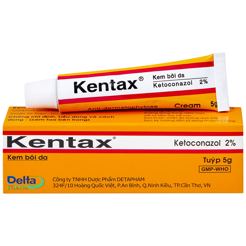 Hình ảnh Kem bôi da Kentax Detapharm điều trị lác, lang ben, lác biếng, nấm kẽ (5g)