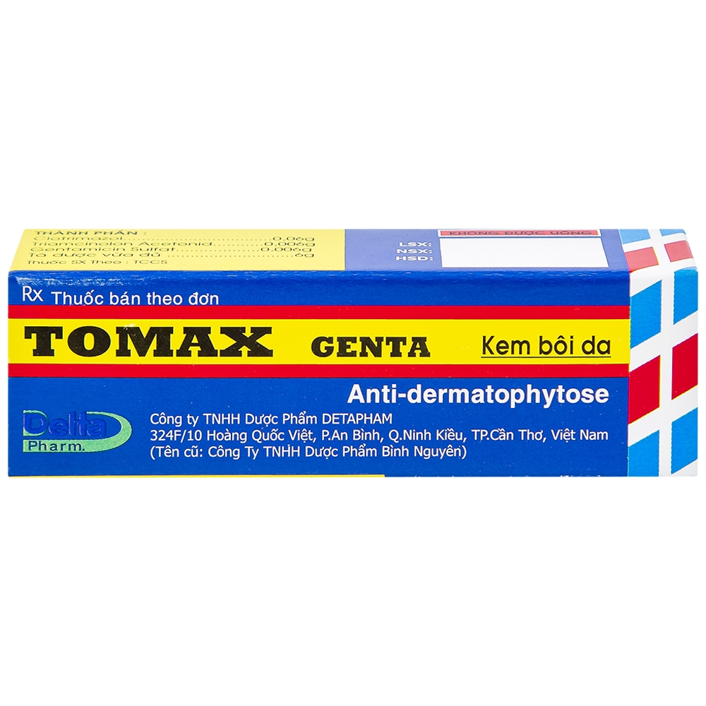 Hình ảnh Kem bôi da Tomax Genta Detapharm điều trị bệnh da dị ứng (6g)