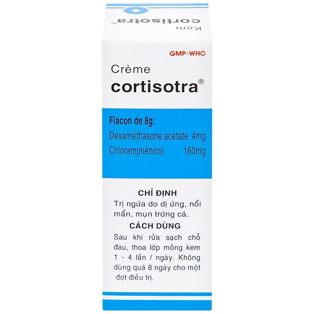 Hình ảnh Kem Cortisotra S.Pharm điều trị ngứa do dị ứng, nổi mẩn, mụn trứng cá (8g)
