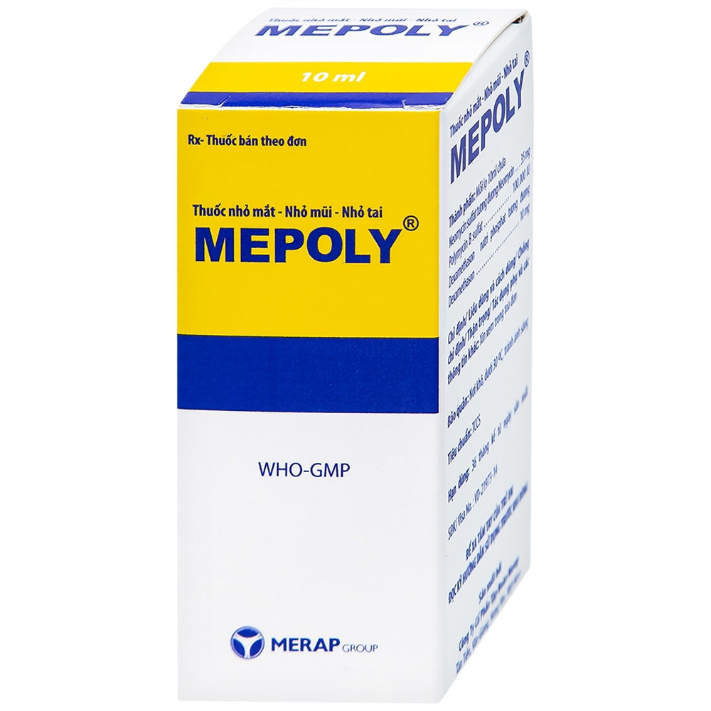 Hình ảnh Thuốc Mepoly Merap dùng cho viêm kết mạc, mi mắt, viêm mũi, viêm tai (10ml)