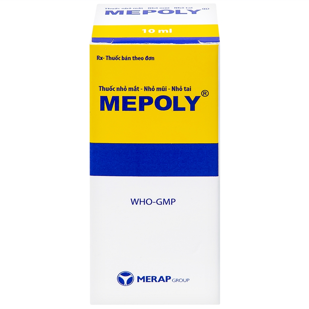 Hình ảnh Thuốc Mepoly Merap dùng cho viêm kết mạc, mi mắt, viêm mũi, viêm tai (10ml)