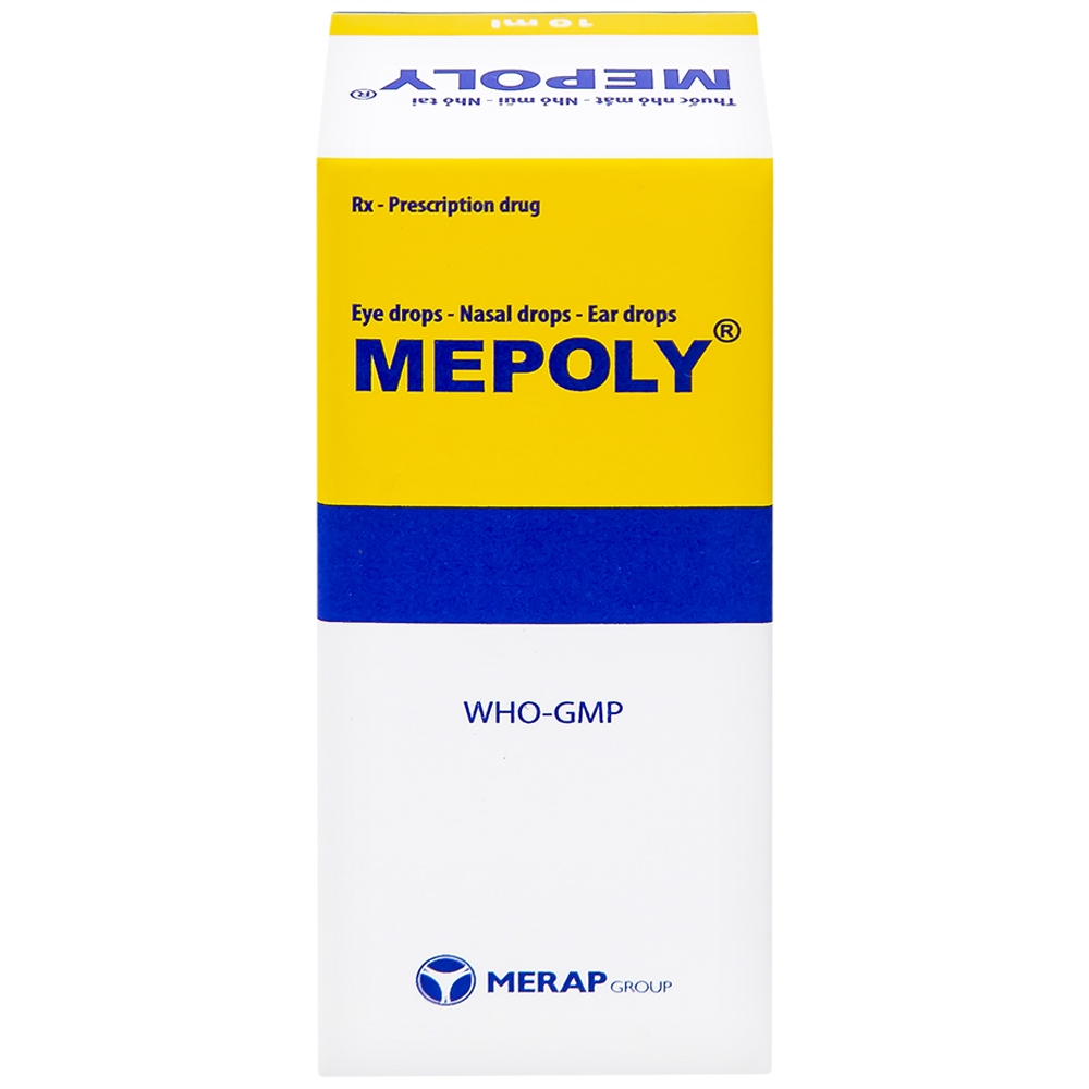 Hình ảnh Thuốc Mepoly Merap dùng cho viêm kết mạc, mi mắt, viêm mũi, viêm tai (10ml)