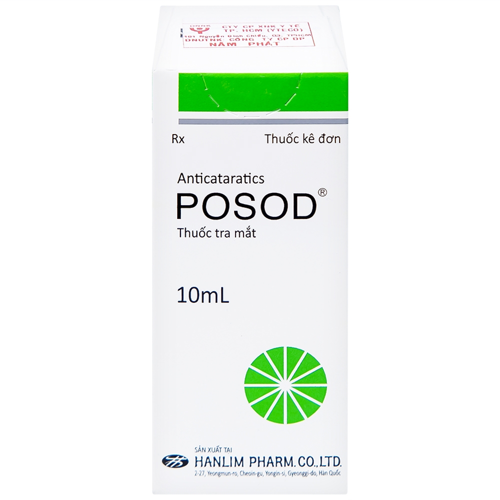 Hình ảnh Thuốc tra mắt Posod Hanlim dùng cho bệnh bị đục, xuất huyết pha lê thể, cận thị (10ml)