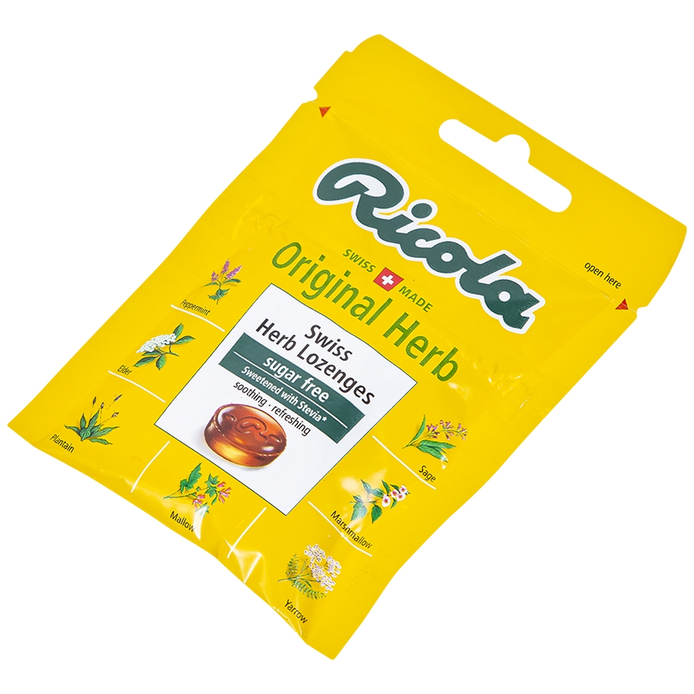 Hình ảnh Kẹo ngậm không đường Ricola Original Herb giảm ho, thông cổ mát họng, giảm viêm họng (17.5g)