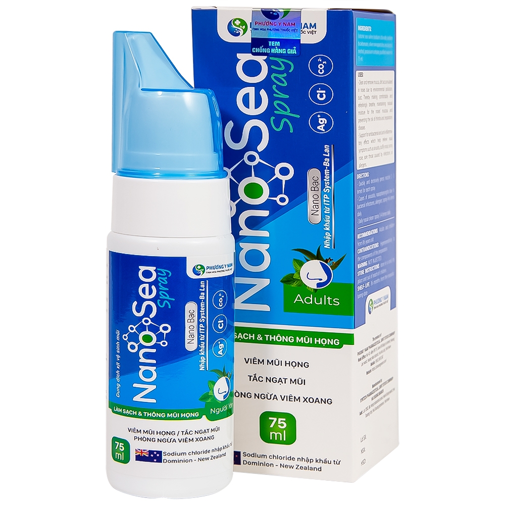 Hình ảnh Dung dịch xịt vệ sinh mũi Nano Sea Spray 75ml làm sạch và thông mũi họng