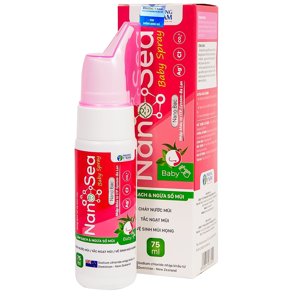 Hình ảnh Dung dịch xịt vệ sinh mũi Nano Sea Baby Spray 75ml làm sạch và ngừa sổ mũi