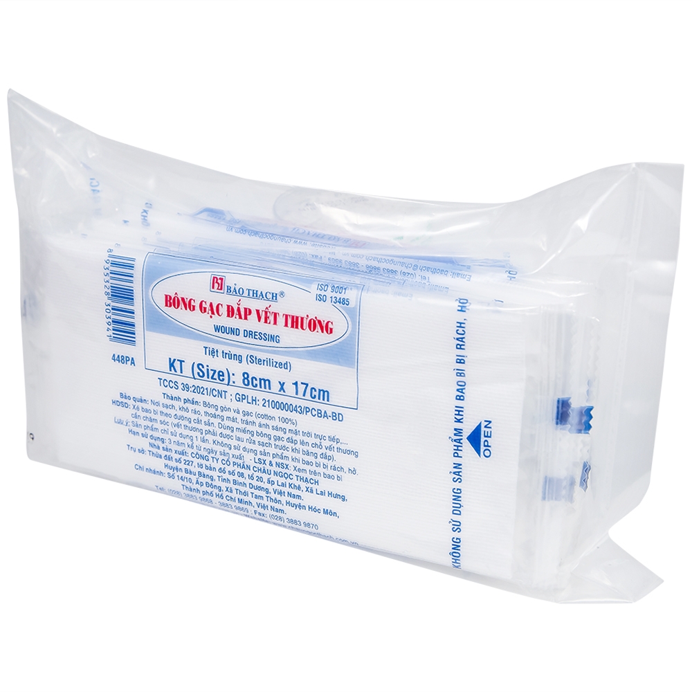 Hình ảnh Bông gạc đắp vết thương Bảo Thạch (8cm x 17cm) 