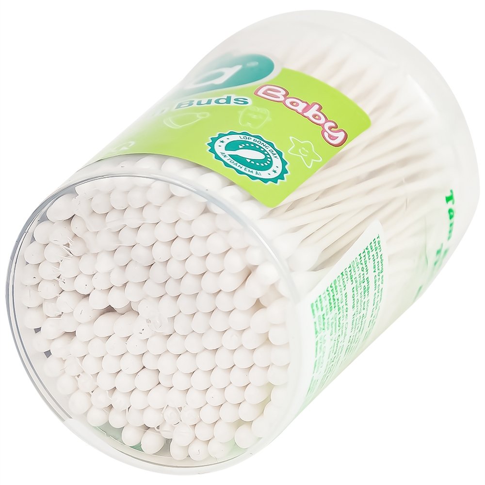 Hình ảnh Tăm bông sơ sinh Niva BHP1 thân giấy 2 đầu tròn vệ sinh tai, mũi, vệ sinh cá nhân (200 que)