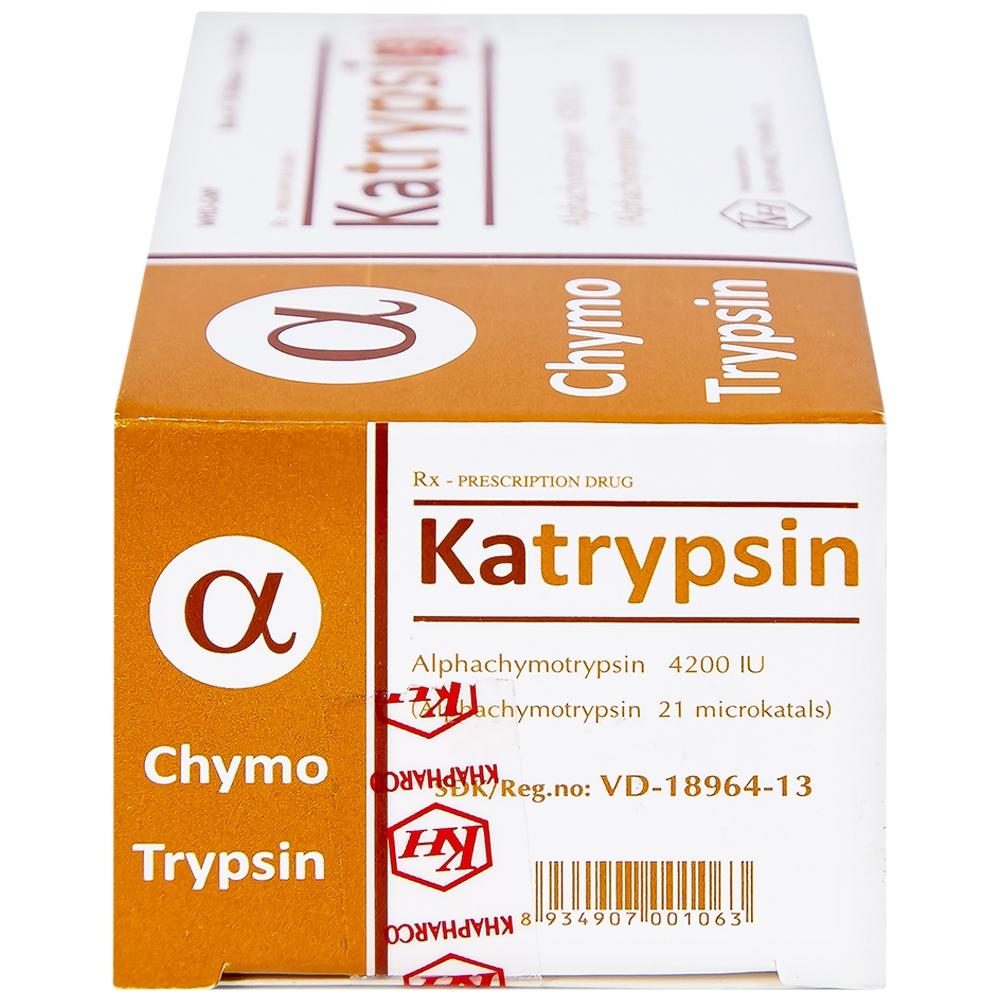 Hình ảnh Viên nén Katrypsin 4200IU Khapharco điều trị phù nề sau chấn thương, phẫu thuật, bỏng (10 vỉ x 10 viên)