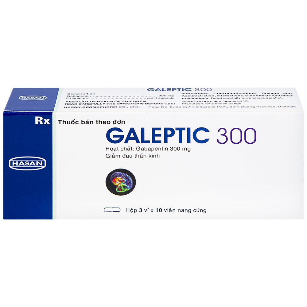 Hình ảnh Thuốc Galeptic 300 Hasan điều trị hỗ trợ trong động kinh cục bộ (3 vỉ x 10 viên)
