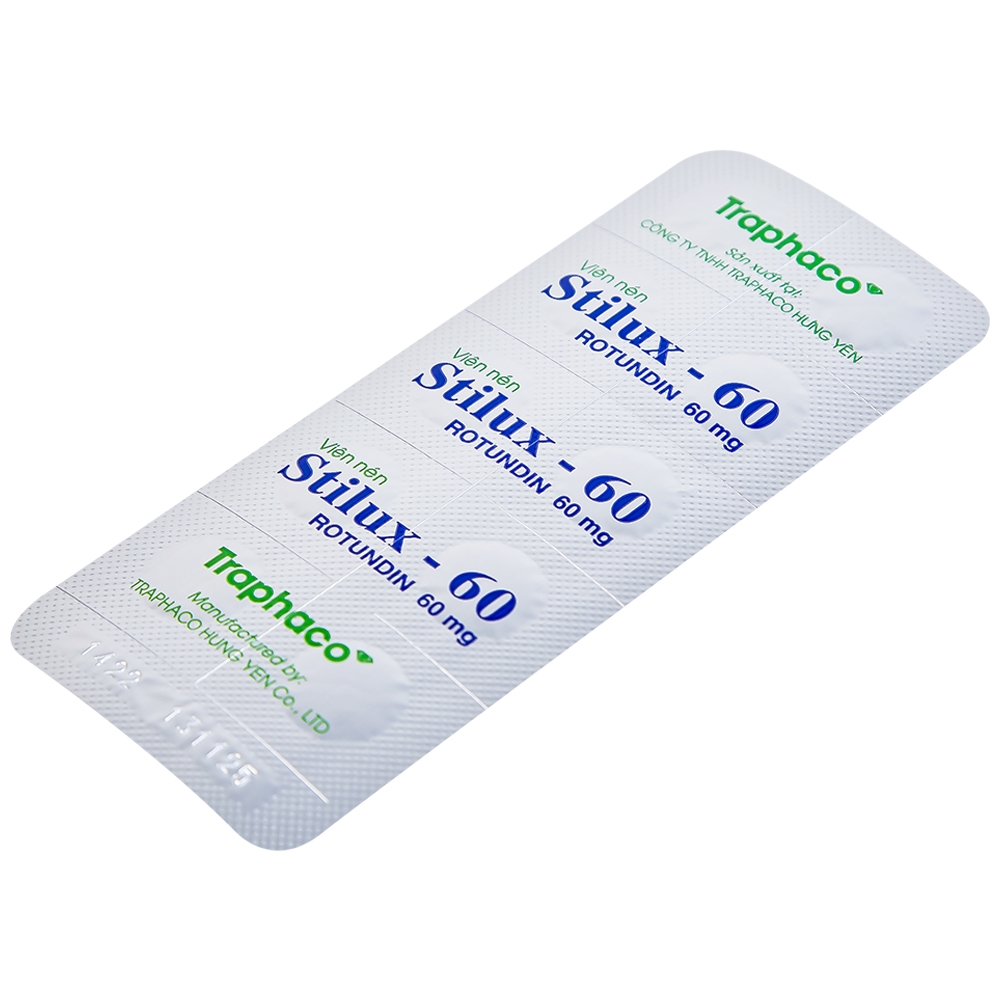 Hình ảnh Thuốc Stilux-60 Traphaco dùng lo âu, căng thẳng, mất ngủ (10 vỉ x 10 viên) 