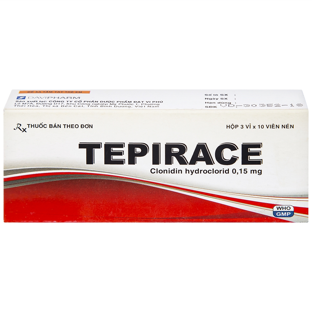 Hình ảnh Thuốc Tepirace Davipharm điều trị tăng huyết áp (3 vỉ x 10 viên)