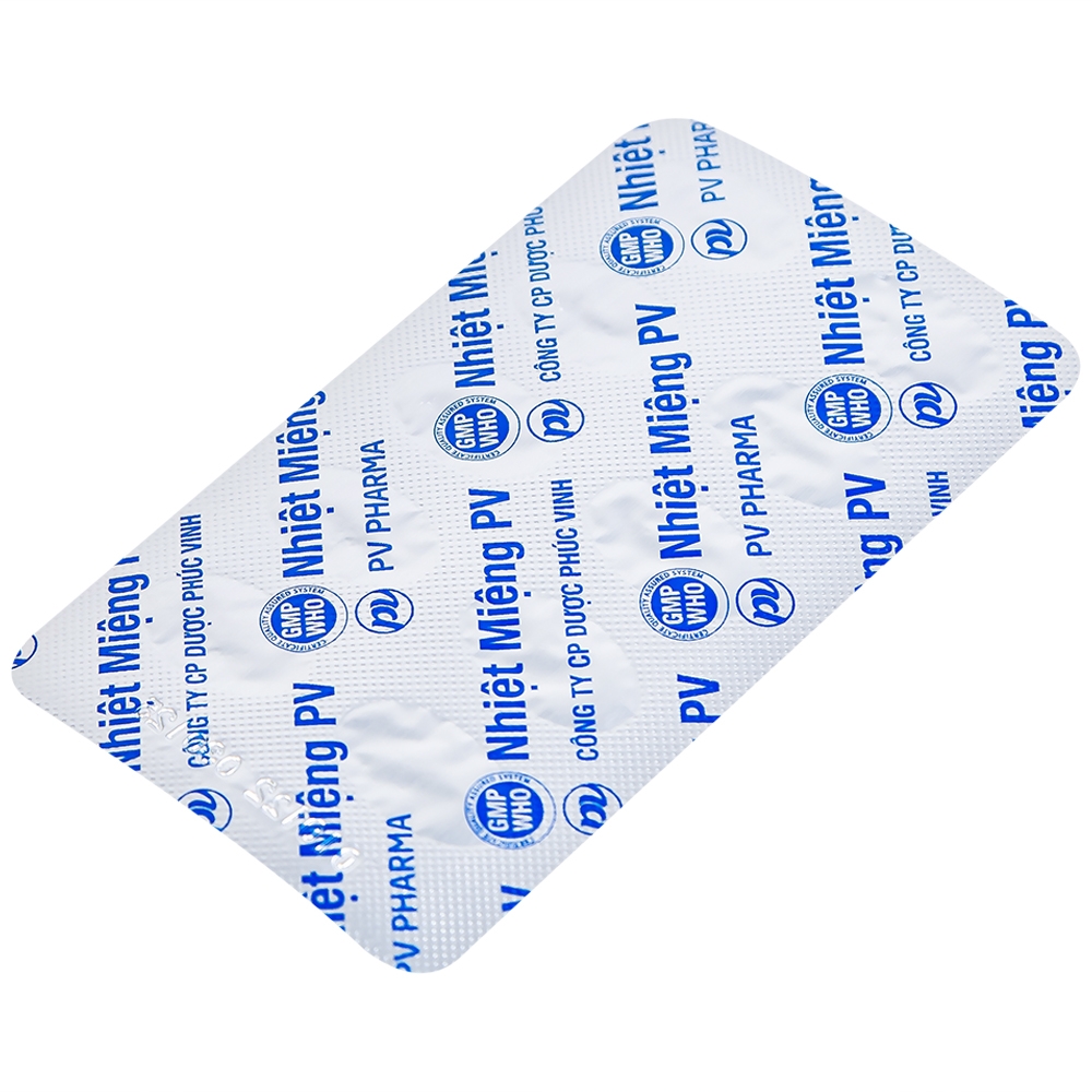 Hình ảnh Thuốc Nhiệt Miệng PV điều trị viêm loét miệng, lưỡi và miệng môi sưng đau (5 vỉ x 10 viên)