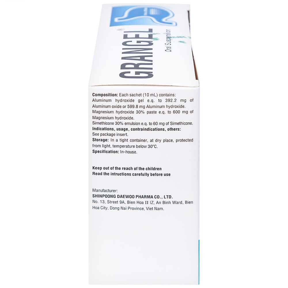 Hình ảnh Hỗn dịch uống Grangel Shinpoong Deawoo điều trị viêm loét dạ dày - tá tràng cấp, mạn tính (20 gói)