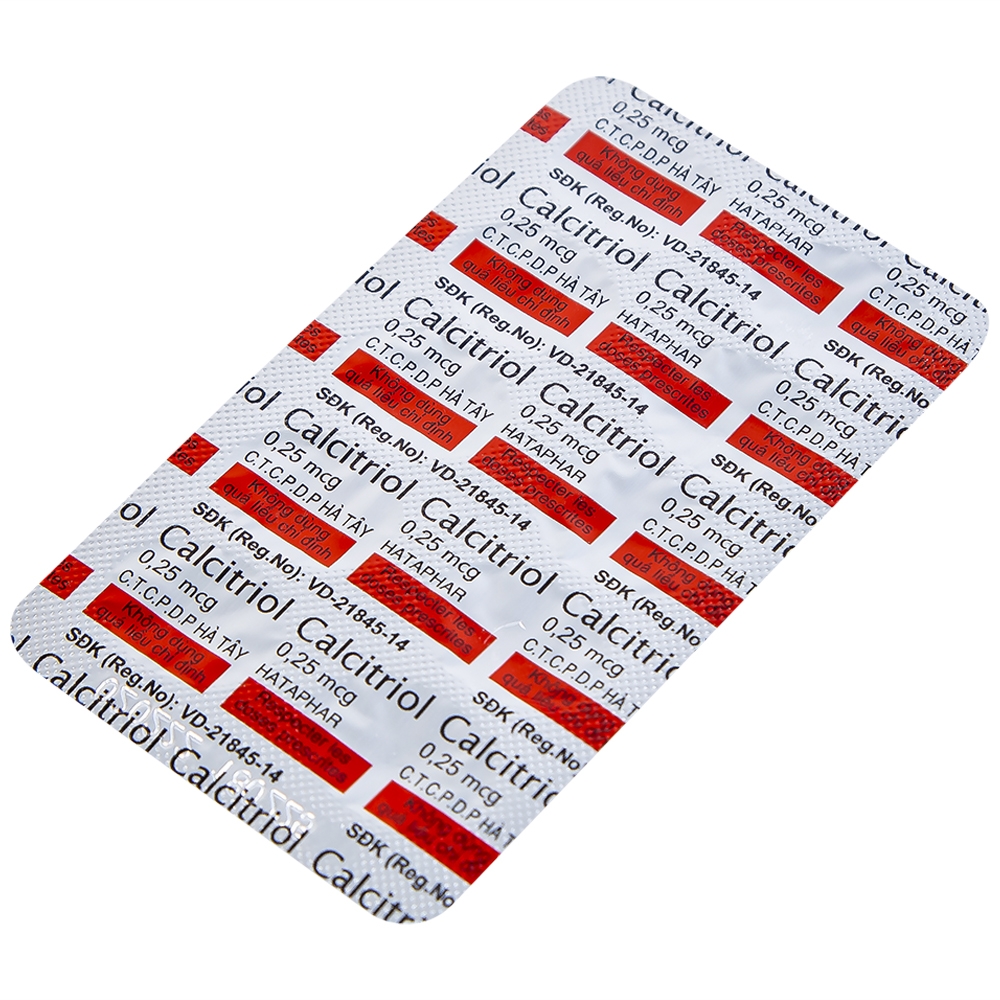 Hình ảnh Thuốc Calcitriol Hà Tây điều trị loãng xương (3 vỉ x 10 viên)